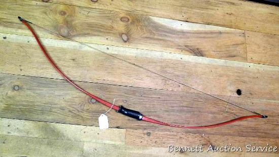 Fiberglass Indian recurve bow is 55" long.