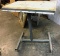 Rolling work bench: Butcher-block style wood top, adjustable height, adjustable wheel base, 200-lb
