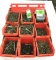 Storage bins: 9 screw bins with mounting strips, assorted screws included, each bin is 4