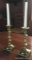Brass Candlesticks: 2 heavy solid brass candlesticks. 3.5