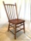 Oak Chair: Saddle seat, solid and sturdy. 37.5