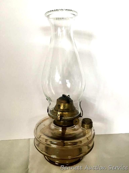 Oil Lantern: Banner burner, P&A Mfg. Co, Waterbury, CN. Oil lamp glass and chimney in excellent