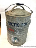Water Cooler: Galvanized Arctic Boy brand, Heavy Duty 3 gal, plastic lined water cooler. No cracks