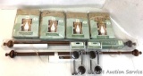 New In Box Curtains and Curtain Rods: Two 6-foot wood curtain rods with mounting hardware, Two
