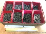 Screw Bins and Mounting brackets: 8 bins with assorted screws, each bin approx 4