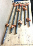 Bar Clamps: 6 Pony Brand clamps, 3/4-inch pipe. Longest clamp 48