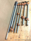 Bar Clamps & Pipes: 5 Pony Brand clamps & 3 pipes. Three 1/2-inch pipe clamps, 35-1/2
