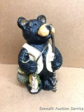Trout Fishing Bear Figurine: Molded, hollow. For the 