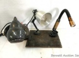 Shop Lamps: 2 magnetic lamps on a steel plate, along with a clamp on lamp. Good for hands-free