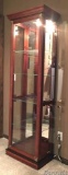 Collector Cabinet: Lighted Cherry wood cabinet to show off all your special items, 4 glass shelves