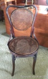 Ladies' Parlor Chair: Rich mahogany bent-wood, spline-caned seat and back. Caning in great shape,