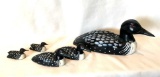 Loons: Wood, carved Loons, largest 12