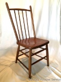 Oak Chair: Saddle seat, solid and sturdy. 37.5