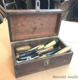 Wood Carving Tools with Cedar Box: A great variety of The Antiquer's wood carving tools, X-acto