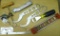 Good stuff including Craftsman stainless steel protractor, Starr bar mountable bottle opener, Klein