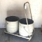 Vintage cart with two galvanized buckets. Cart is approx. 30