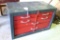 Six drawer lockable metal tool box. Measures 23