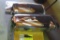 Pair of used rear bumper ends. Ford bumper #9L3Z-17906-A, Year 2011. Minor scratches.