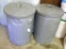Two galvanized garbage cans with lids. Approx. 21