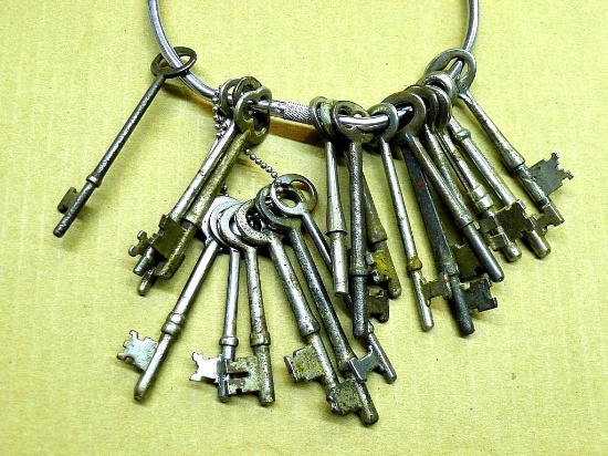 Ring of neat old skeleton keys.