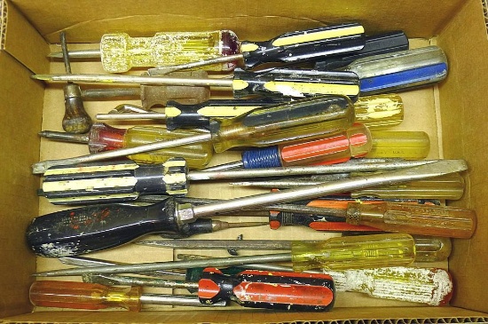 Snap On, Stanley, and other screwdrivers up to 12" long.