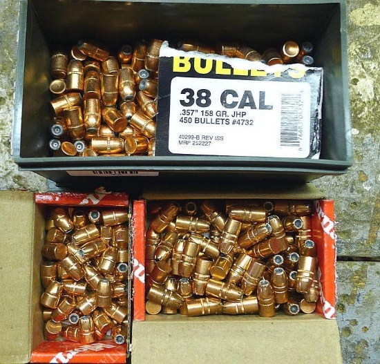 .38/.357 bullets including .357 180 grain HP/XTP; .357 125 grain HP/XTP; .357 158 grain JHP;