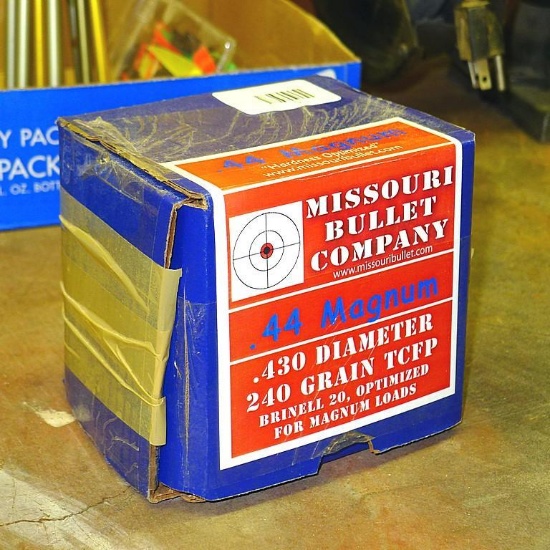 .430 diameter 240 grain TCFP bullets for .44 Magnum by Missouri Bullet Company. Box is over half