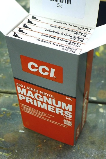No shipping. 1000 CCI Magnum primers, 350 Large Pistol.