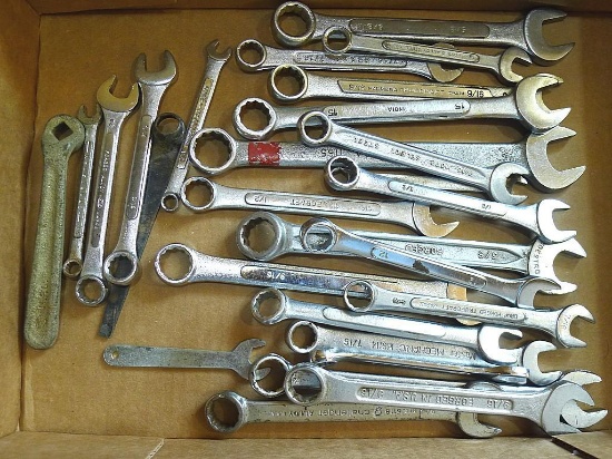 Craftsman, Bonney, and other USA made combination wrenches, plus some foreign and other.