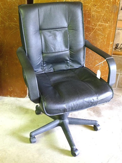 Office chair with adjustable height. Very comfortable and rolls nice.