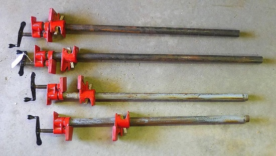 Four pipe clamps, 3/4" x 3' long.