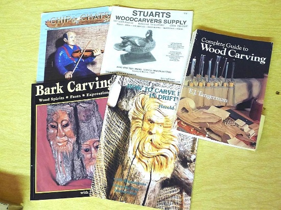 Wood Carving books incl. Complete Guide to Wood Carving, Bark Carving, How to Carve Faces in
