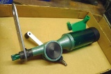 RCBS Uniflow powder measure with two tips and funnel.