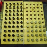 74 pieces .44 Magnum primed brass, plus two reloading blocks. Each block is 5-1/2