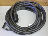 10 gauge 220 volt extension cord is approx. 25' long.