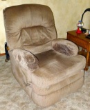 Nice neutral toned recliner with adjustable lumbar support in overall good condition with minor