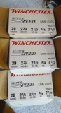 One full and two partial boxes of Winchester Super Speed 20 gauge game loads, 2-3/4