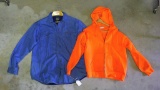 Gander Mountain fleece lined denim shirt, size LT and blaze orange jacket size 42-44. Both are in