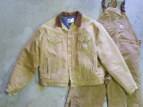 Carhartt lined jacket, size 48 and Carhartt bib pants 40