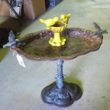 Cast iron hummingbird bird bath, approx. 17