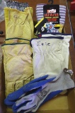 Men's leather gloves, choppers. Wells Lamont coated gloves and Kinco pig skin leather work gloves,