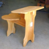 Cute child's desk with heart shape seat. Overall measures 24