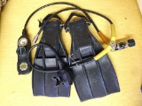 Water Lung dive fins and Scuba Pro diving regulators with console. Model G200.