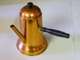 Copper chocolate pot is in good condition and stands 8