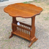 Side table with magazine rack. Table is approx. 24
