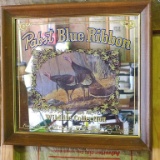 Pabst Blue Ribbon 1989 Wisconsin Turkey Stamp wall hanging. Approx. 14-1/2