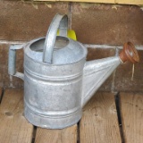 Galvanized water can, #10. Missing sprinkler head.