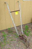 Vintage cultivator with metal wheel. Approx. 70