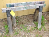 Pair of 2 x 4 wooden sawhorses. Approx. 42