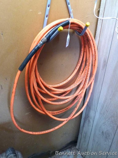 PremAire II 300 psi non conductive 3/8" air hose with reinforced ends, made in USA. Approx. 50'.